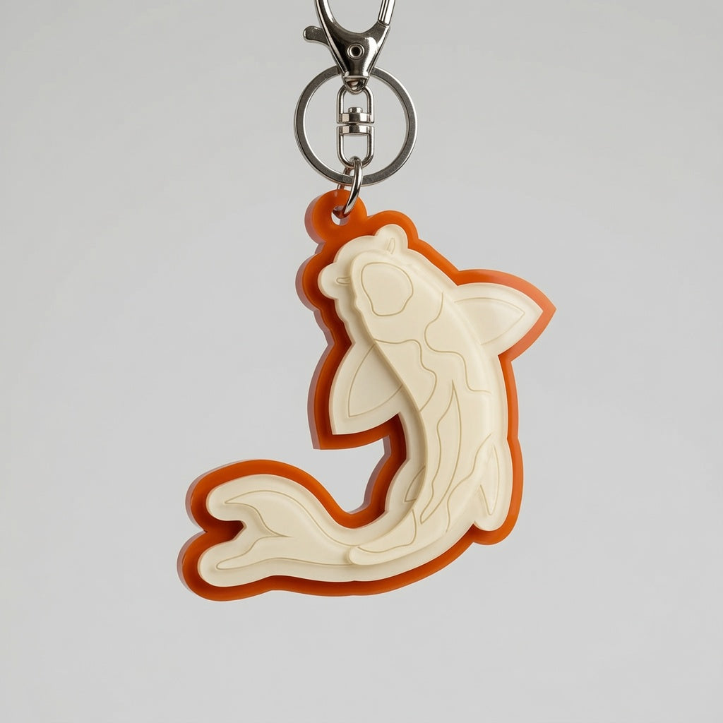 Koi Fish Keychain - Laser Friendly - Digital File - SVG - Layered Designs