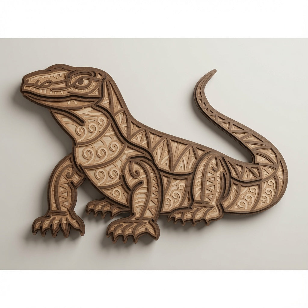 Komodo Dragon - Animals & Reptiles - Layered Line Designs - Digital File - ZIP File - Digital