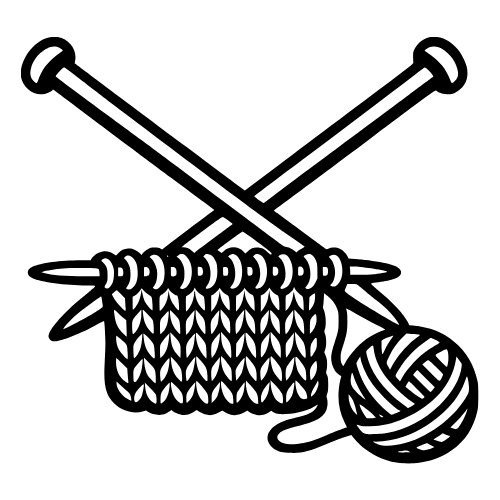 Knitting Needles Sketch - Vector Graphics - Digital File