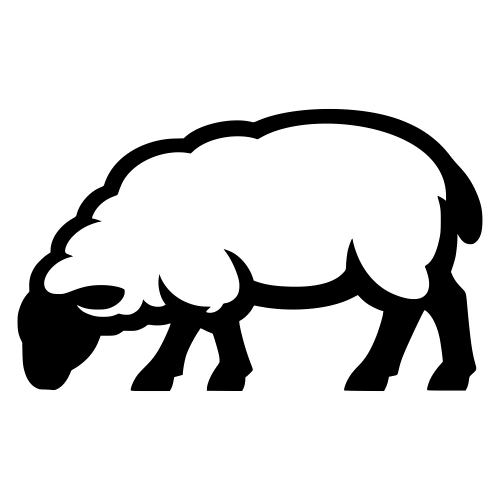 Grazing Sheep Silhouette - Vector Graphics - Digital File