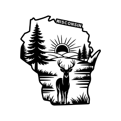 Wisconsin - Wall / Home Decor - State Outline - United States - Digital File Digital My Custom Designs ZIP File
