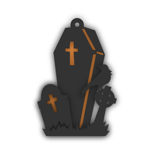 Coffin Layered Design Keychain Earring - Digital File