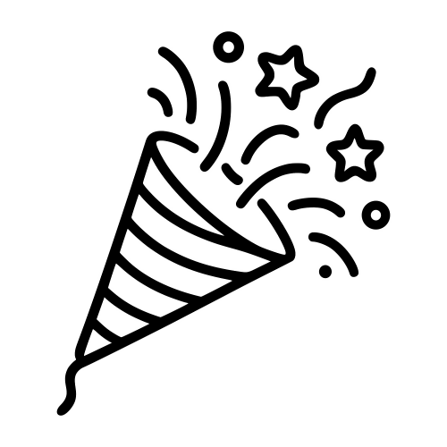 Party Poppers Cartoon - Digital File - XCS Friendly Digital My Custom Designs PDF