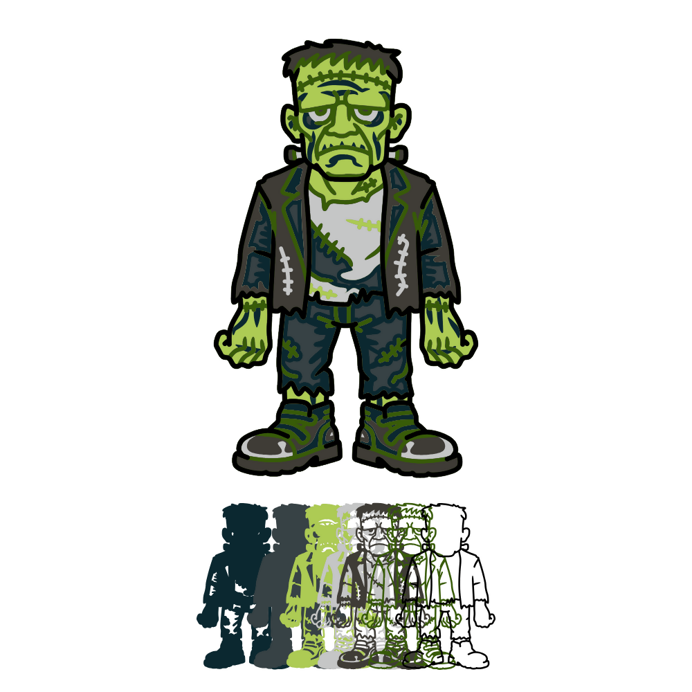 Frankenstein's Monster - Layered Line Designs - Digital File Digital My Custom Designs ZIP File