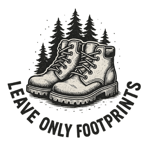 Nature & Outdoors Leave only Footprints - T Shirt Design - Digital File Digital My Custom Designs 300 DPI PNG