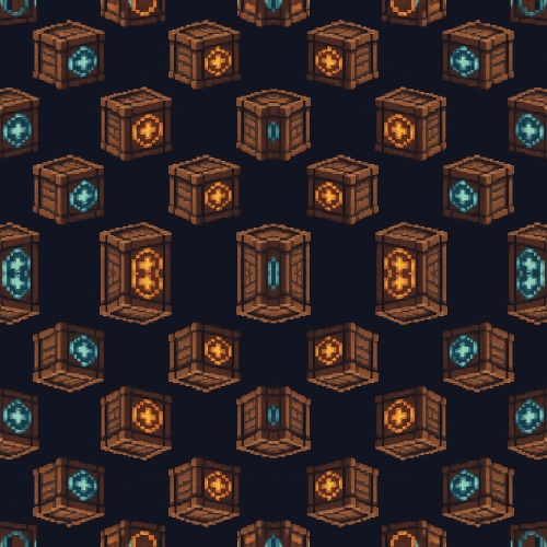 Gaming and Pop Culture - Pixelized Loot Crates With Glowing Seals - Pattern - Digital File Digital My Custom Designs PDF