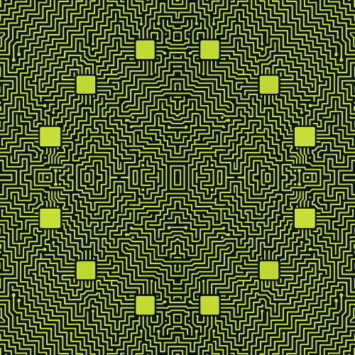 Futuristic and Sci-Fi - Infinite AI Microchip Labyrinth In Black And Lime Green - Pattern - Digital File Digital My Custom Designs PDF