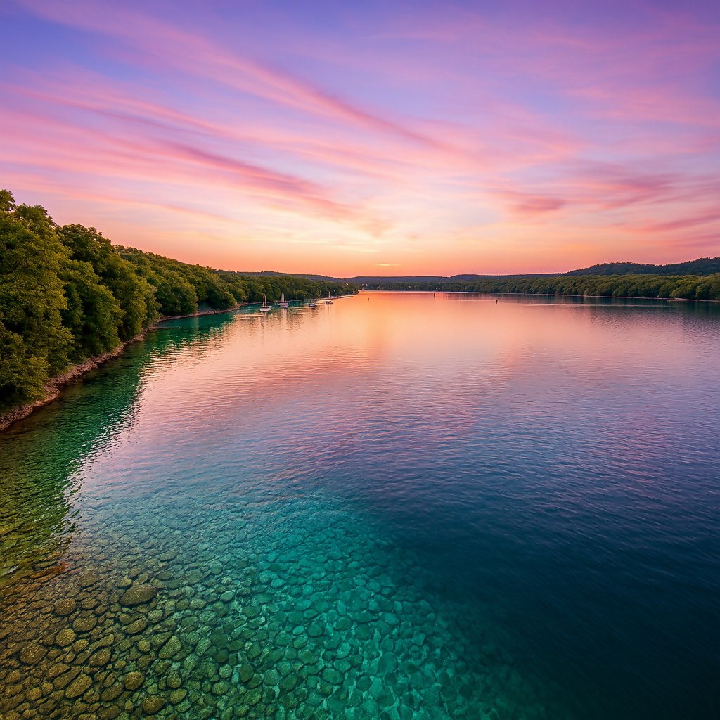 Lake Champlain (Burlington) - Vermont United States - Rendered - Digital File Digital My Custom Designs PDF