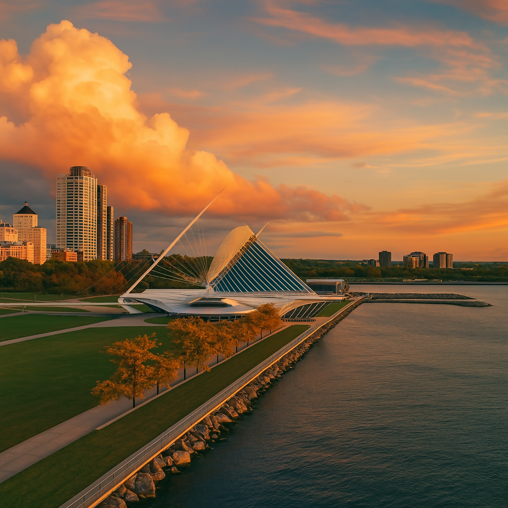 Lake Michigan - Milwaukee Art Museum - Wisconsin United States - Rendered - Digital File Digital My Custom Designs PDF