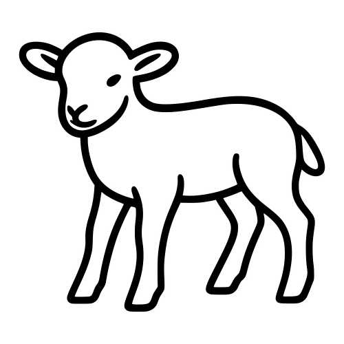 Lamb Outline - Digital File - XCS Friendly Digital My Custom Designs PDF