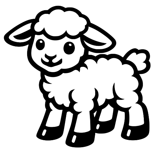 Lamb Sketch - Vector Graphics - Digital File Digital My Custom Designs PDF