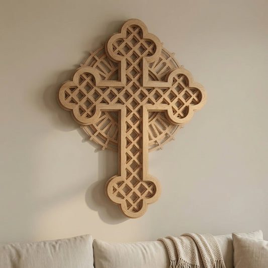 Lattice Cross - Layered Design Wall / Home Decor - Digital File - SVG - Digital