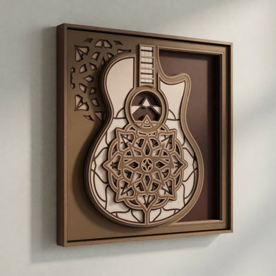 Layered Line Design - Framed Wall Art - Guitar - Digital File Digital My Custom Designs ZIP File