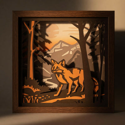 Layered Line Design - Nature Scene Fox - Nature - Digital File Digital My Custom Designs ZIP File