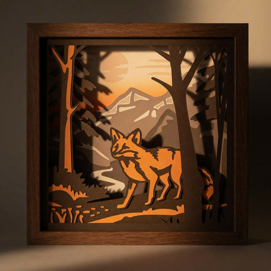 Layered Line Design - Nature Scene Fox - Nature - Digital File Digital My Custom Designs ZIP File