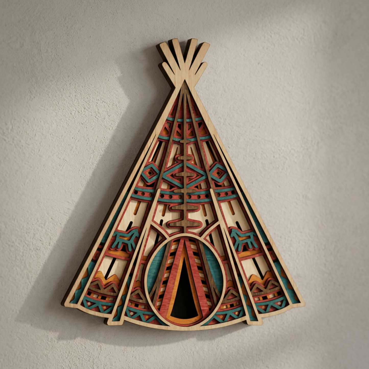 Layered Line Design - Teepee - Framed Wall Art - Digital File - ZIP File - Digital