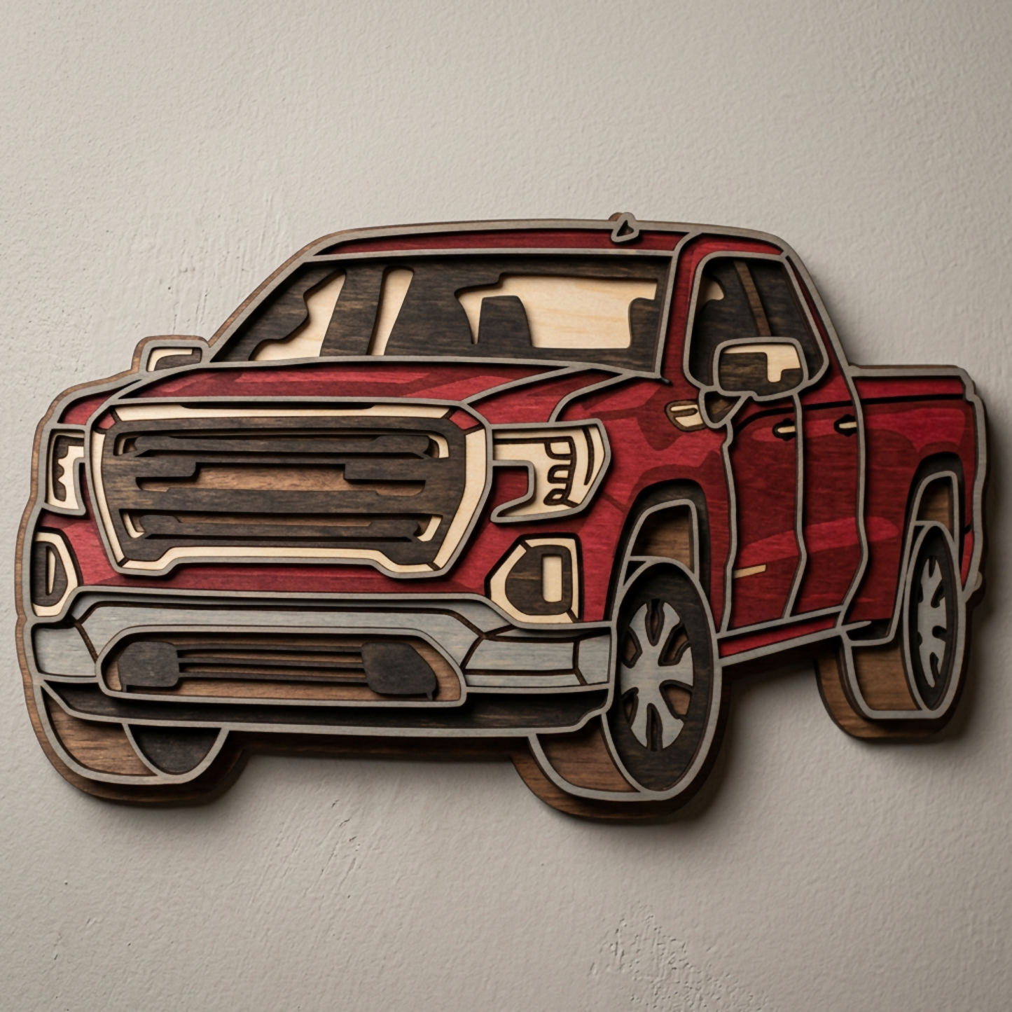 Layered Line Design - Truck Late 2018 - Framed Wall Art - Digital File - ZIP File - Digital