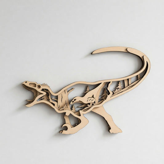 Raptor - Layered Nature Design - Dinosaurs - Digital File Digital My Custom Designs