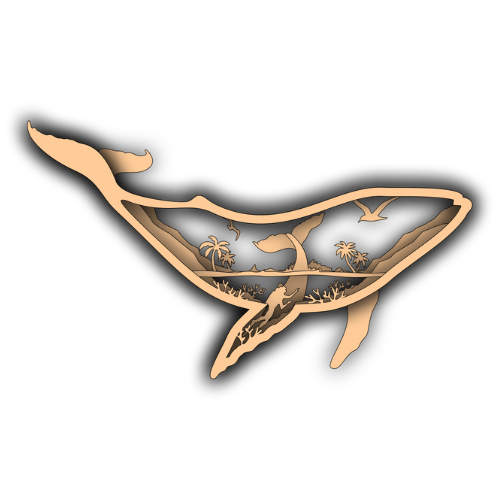 Whale Layered Nature Design - Digital File Digital My Custom Designs SVG