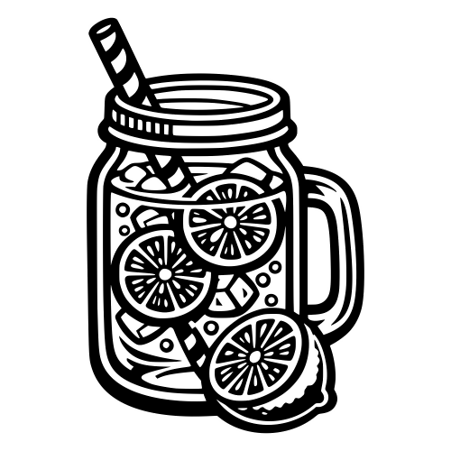 Lemonade Jar with Lemon Slices - Digital File - XCS Friendly Digital My Custom Designs PDF