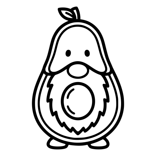 Cartoon Avocado - Digital File - XCS Friendly Digital My Custom Designs PDF