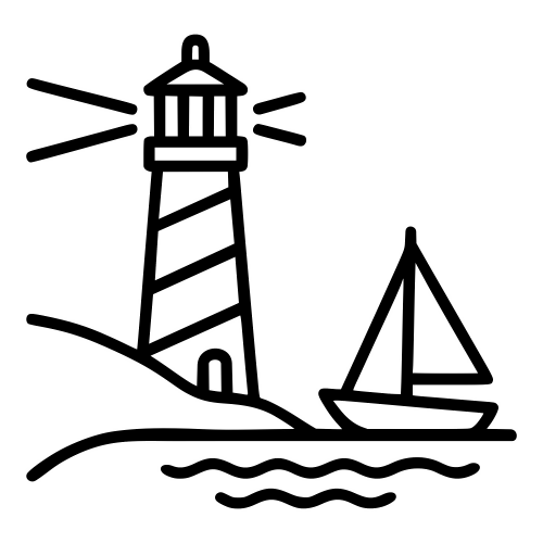 Lighthouse on Shore with Boat Nearby - Digital File - XCS Friendly Digital My Custom Designs PDF