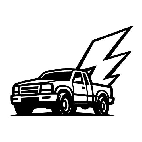 Lightning Bolt Behind Truck Outline - Vector Graphics - Digital File Digital My Custom Designs PDF