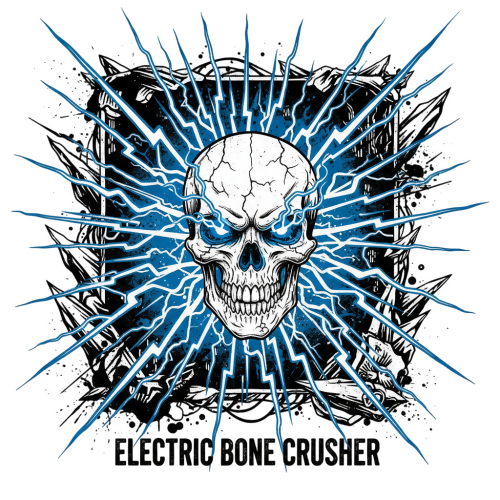 Lightning Skull Power - Urban Grunge Retro - T Shirt Designs - Digital File Digital My Custom Designs 300 DPI PNG