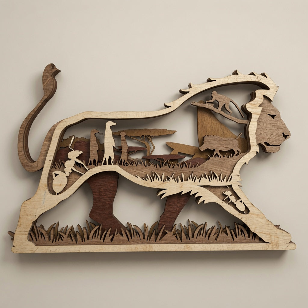 Lion - Safari - Layered Nature Design - Digital File - SVG - Digital