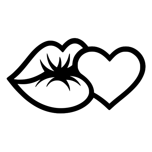 Lips Kissing Heart - Digital File - XCS Friendly Digital My Custom Designs PDF
