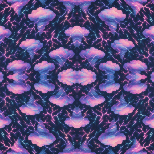 Food and Drinks - Electric Cotton Candy Tornadoes With Pastel Lightning - Pattern - Digital File Digital My Custom Designs PDF