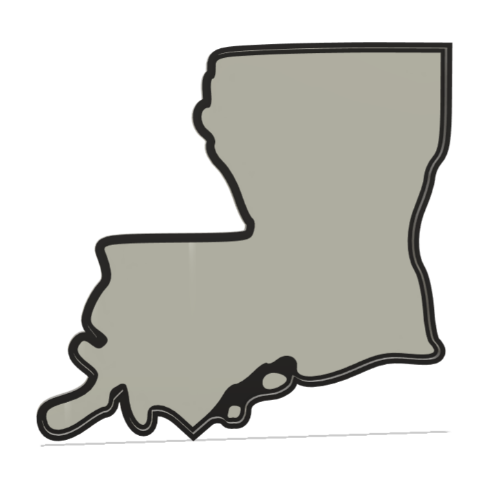 Louisiana Wall Lightbox - United States - 3D Print Product My Custom Designs