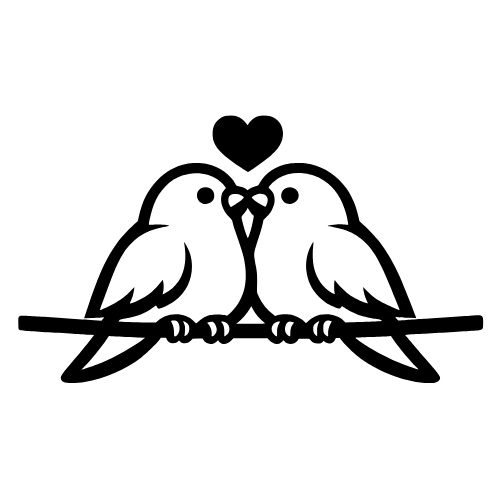 Love Birds Kissing - Digital File - XCS Friendly Digital My Custom Designs PDF