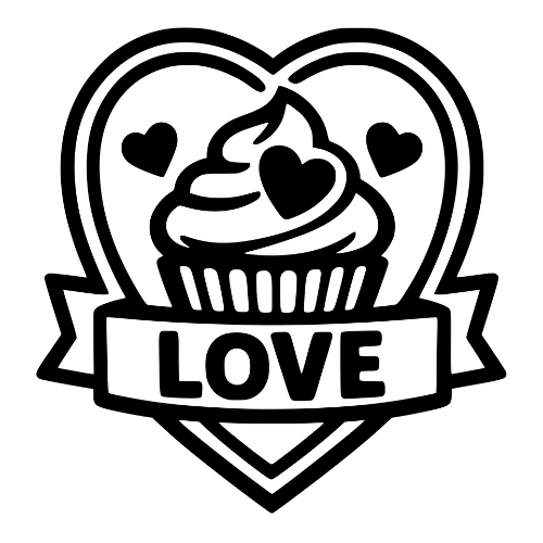 Love Cupcake Badge - Digital File - XCS Friendly Digital My Custom Designs PDF