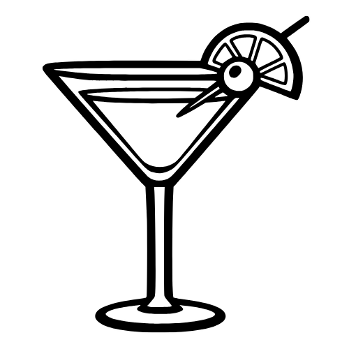 Cocktail Glass Sketch - Digital File - XCS Friendly Digital My Custom Designs PDF