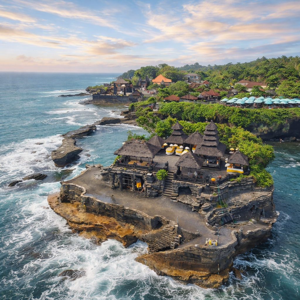 Tanah Lot Temple - Bali Indonesia - Asia - Rendered - Digital File Digital My Custom Designs PDF