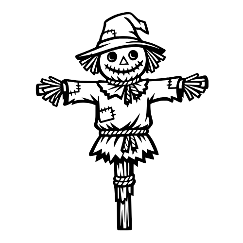 Scarecrow Sketch - Vector Graphics - Digital File Digital My Custom Designs PDF