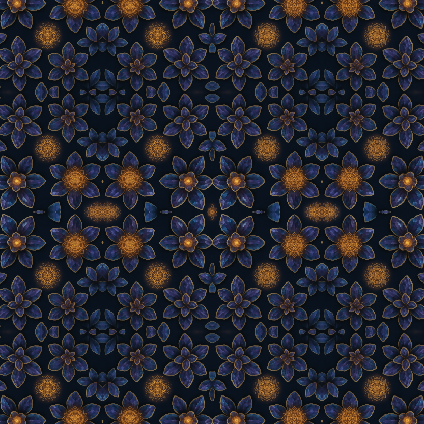 Floral Geometric Fusion - Geode Crystal Petals with Glowing Mandalas Pattern - Digital File Digital My Custom Designs PDF