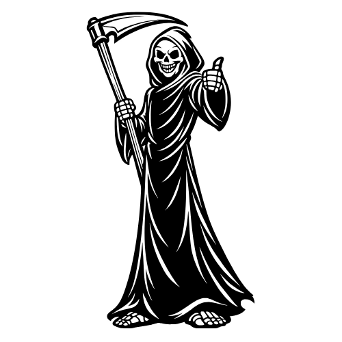 Cartoon Reaper Smiling - Vector Graphics - Digital File Digital My Custom Designs PDF