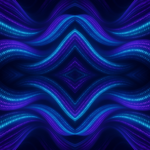 Futuristic and Sci-Fi - Digital Data Stream Ribbons In Ultraviolet And Cyan - Pattern - Digital File Digital My Custom Designs PDF