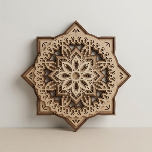 Mandala 6 Layer - Laser Friendly - Digital File - SVG - Layered Designs