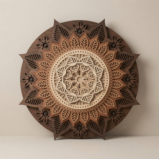 Mandala 7 Layer Wall Design - Laser Friendly - Digital File - SVG - Layered Designs