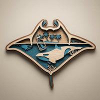 Manta Ray - Ocean- Layered Nature Design - Digital File - SVG - Digital