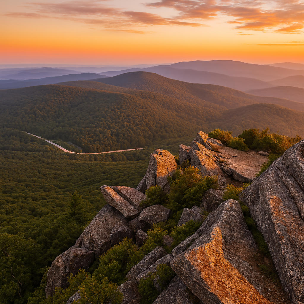 Mary's Rock - Shenandoah National Park - Virginia United States - Rendered - Digital File Digital My Custom Designs PDF