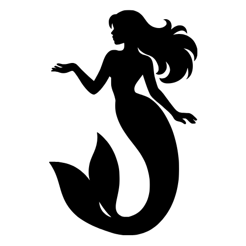 Mermaid Silhouette - Vector Graphics - Digital File Digital My Custom Designs PDF