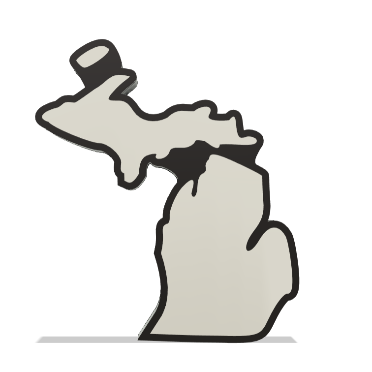 Michigan Wall Lightbox - United States - 3D Print Product My Custom Designs
