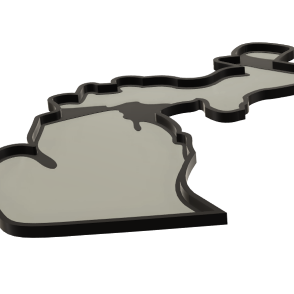 Michigan Wall Lightbox - United States - 3D Print Product My Custom Designs
