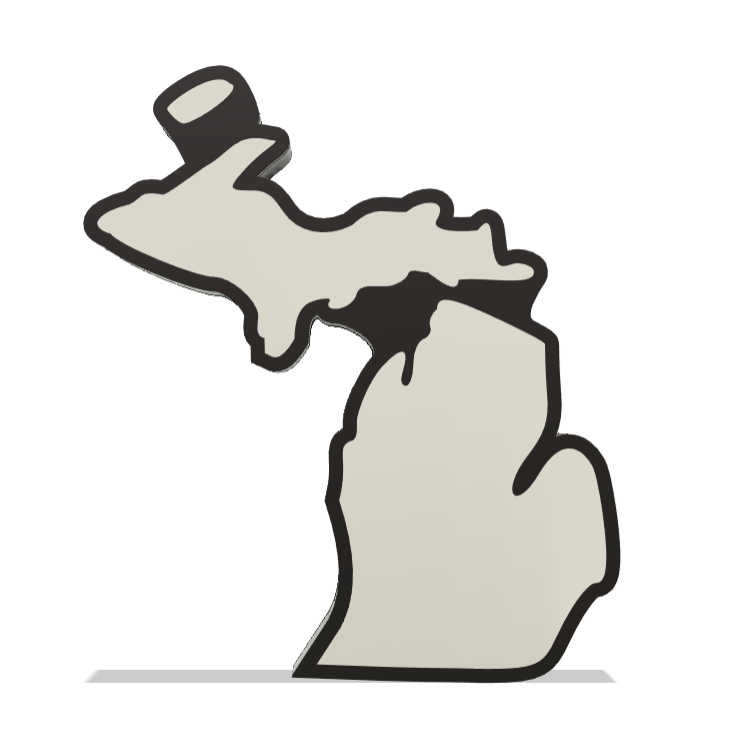 Michigan Wall Lightbox - United States - 3D Print Product My Custom Designs