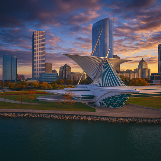 Milwaukee Art Museum's Quadracci Pavilion - Wisconsin United States - Rendered - Digital File Digital My Custom Designs PDF