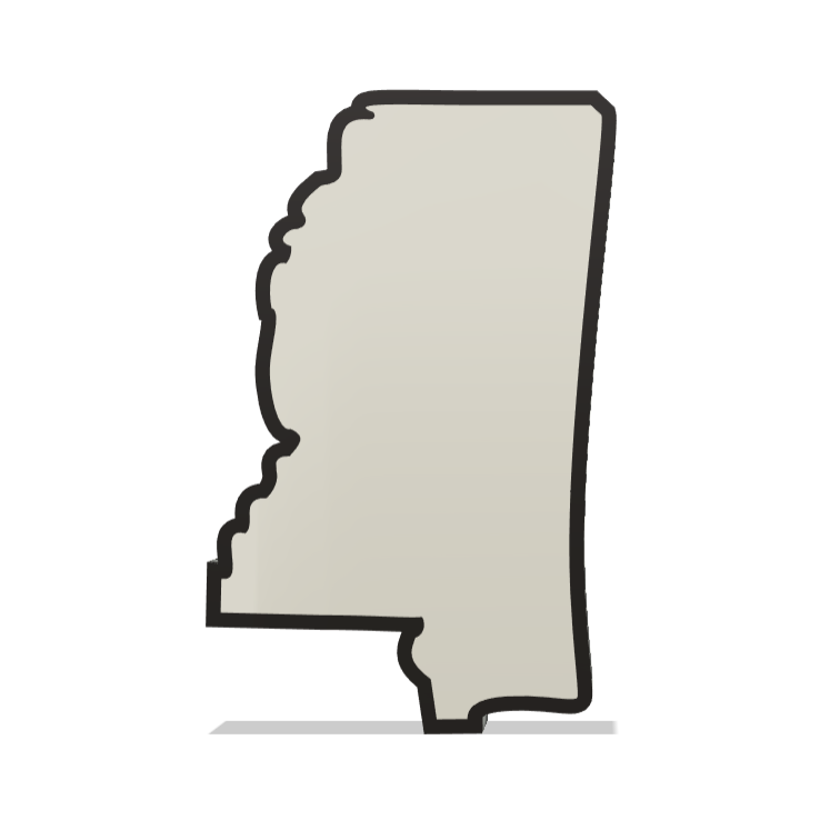 Mississippi Wall Lightbox - United States - 3D Print Product My Custom Designs